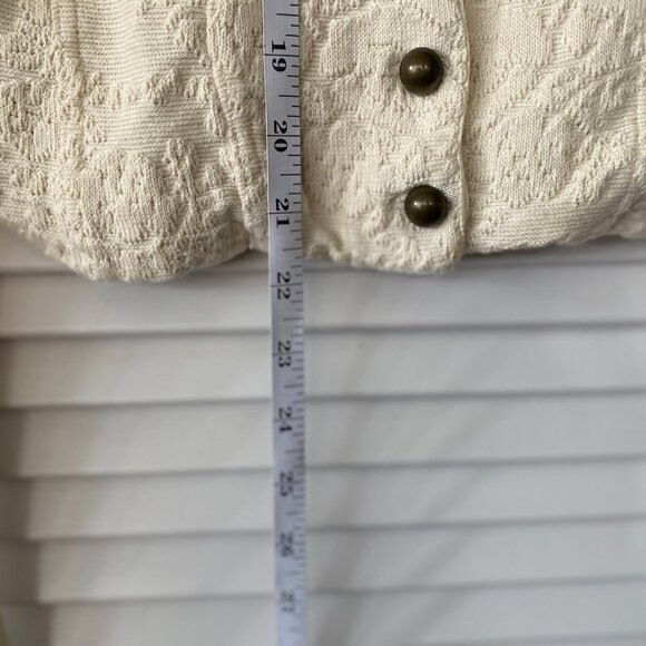 Free People Cropped Miltary Cardigan, Cream Off White, Size S - Picture 8 of 8